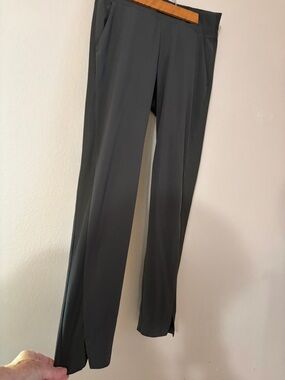 Athleta Endless High Rise Pant Charcoal Grey Straight Leg Split Hem NWOT [Size 0
